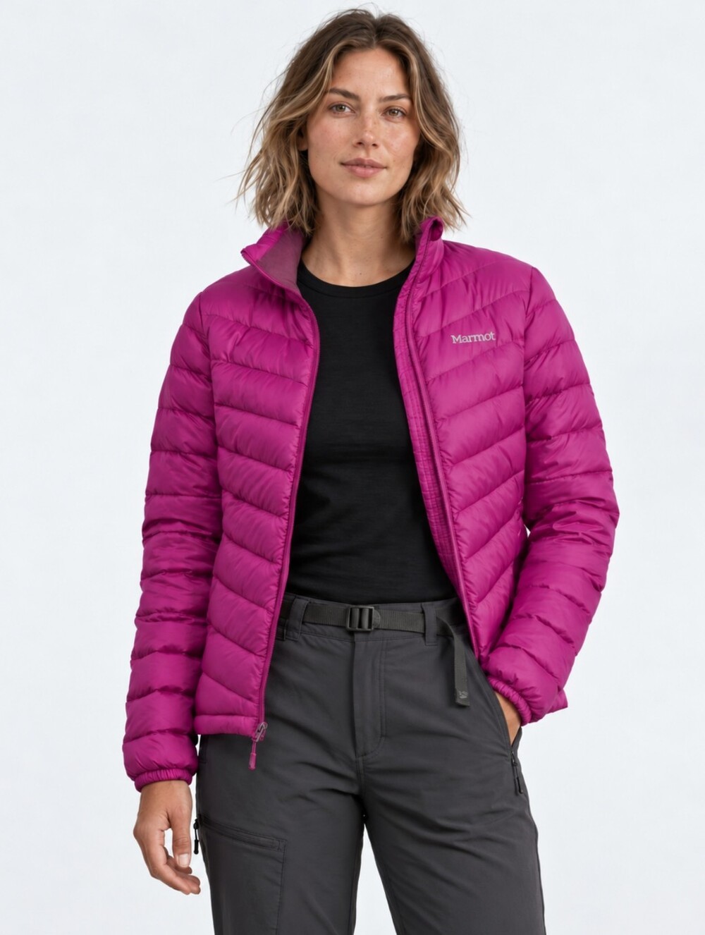 Marmot Womens Small Jena 800 Fill Goose Down Packable Puffer Jacket Fuchsia Pink